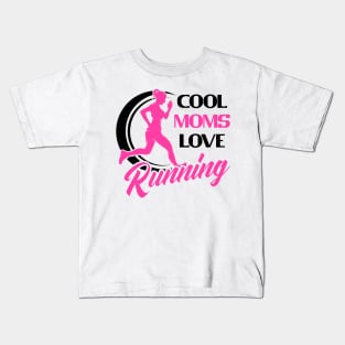 Cool Moms Mothers Running Runner Jogging Ladies Kids T-Shirt